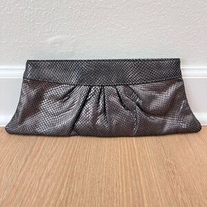 Lauren Merkin Handbag Size Small Brown Metallic Leather Clutch Purse Casual